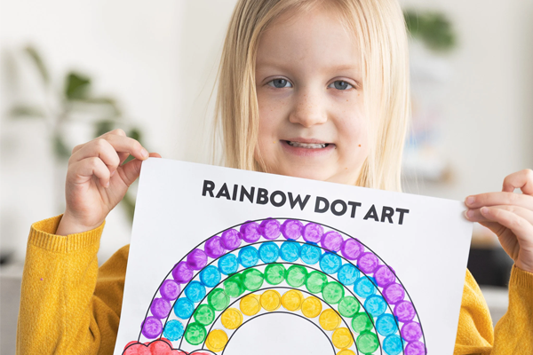 Art Activities for Preschoolers Rainbow Dot Painting