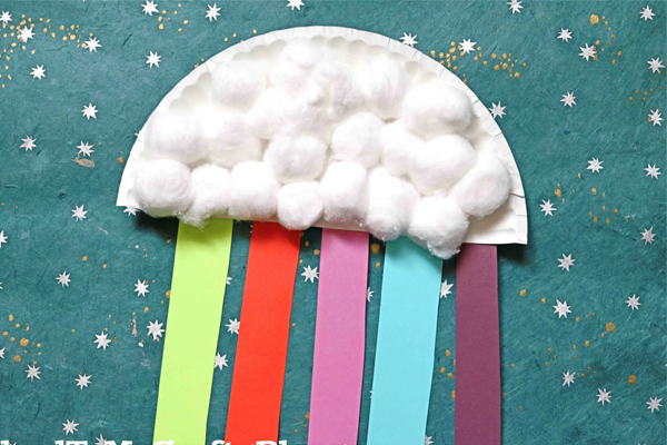 Spring Art Activities for Preschoolers Cotton Ball Clouds
