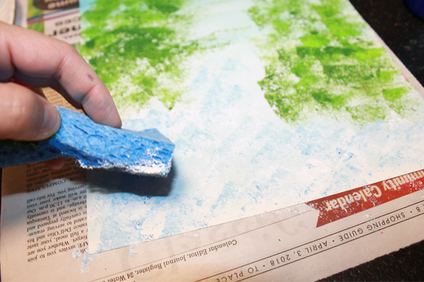 Spring Sky Sponge Painting