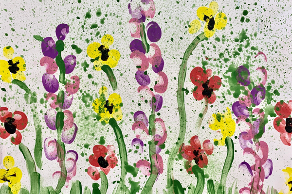spring art activities for preschoolers Mother’s Day Fingerprint Flowers