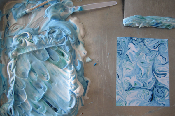 spring art activities for preschoolers Shaving Cream Marbling