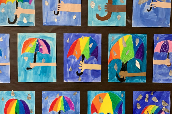 spring art activities for preschoolers Umbrella Painting